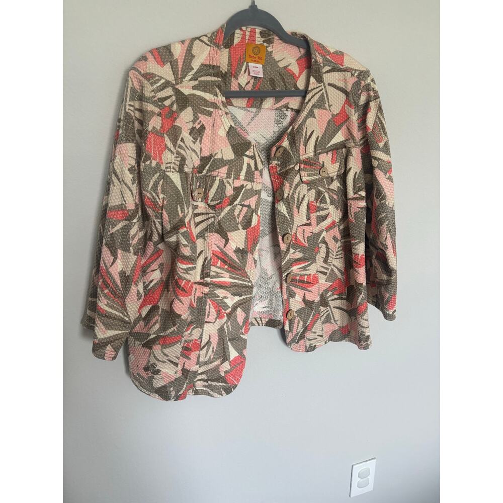 Ruby Rd. Women's Plus 20W Botanical "Jungle Print" Jacket